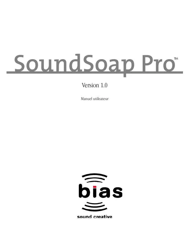 Mode d'emploi BIAS SOUNDSOAP PRO