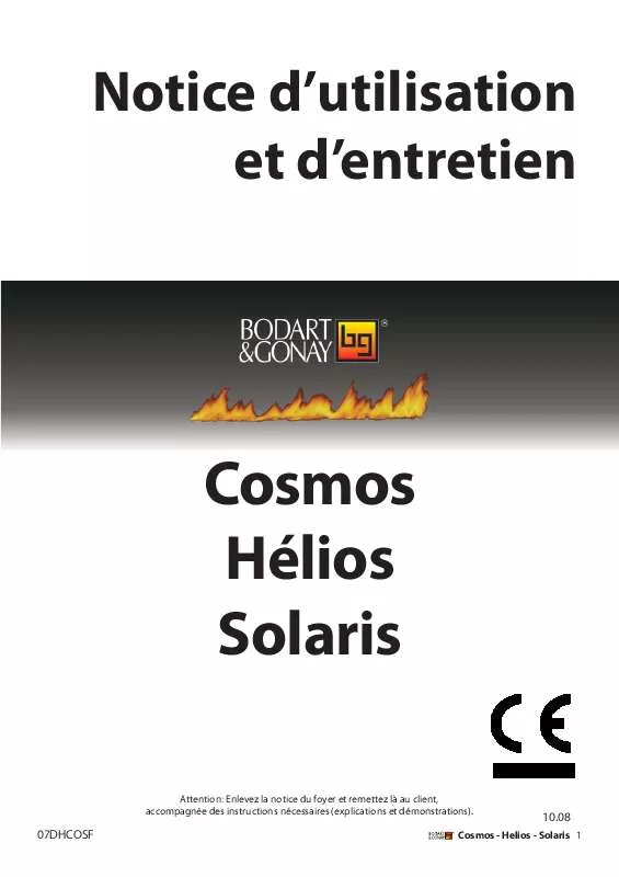 Mode d'emploi BODART & GONAY COSMOS