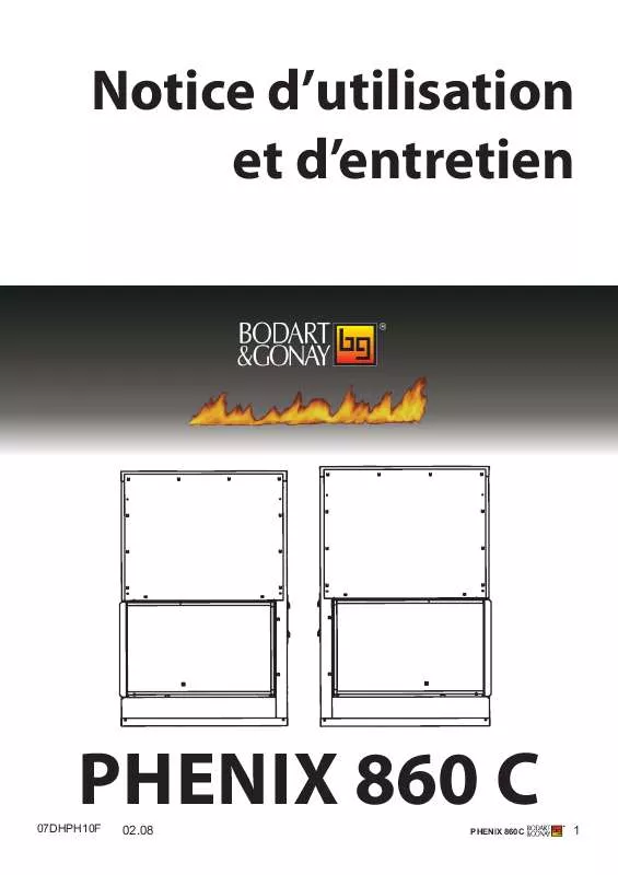 Mode d'emploi BODART & GONAY PHENIX 860C