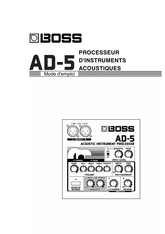 Mode d'emploi BOSS AD-5