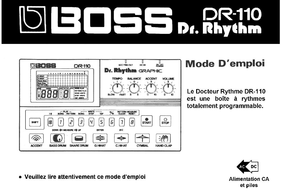 Mode d'emploi BOSS DR-110