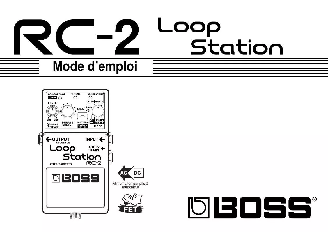 Mode d'emploi BOSS RC-2