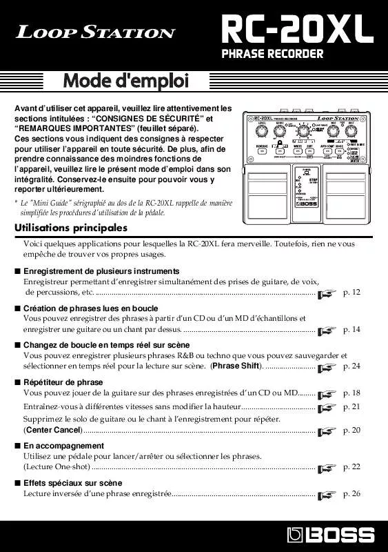 Mode d'emploi BOSS RC20XL