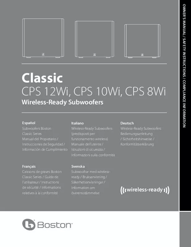 Mode d'emploi BOSTON ACOUSTICS CPS 8WI