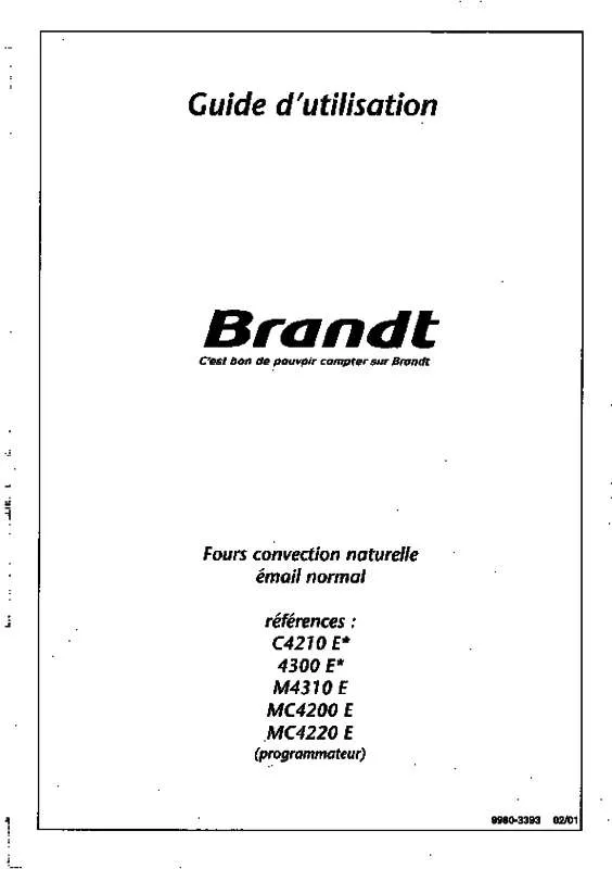 Mode d'emploi BRANDT 4300EB