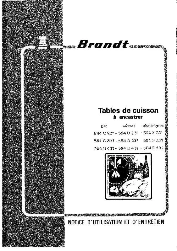 Mode d'emploi BRANDT 584D23