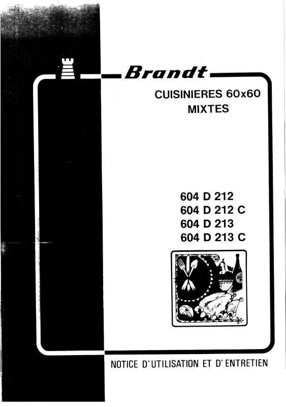 Mode d'emploi BRANDT 604D21