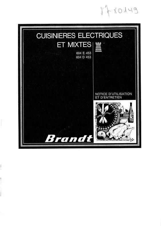 Mode d'emploi BRANDT 604D45