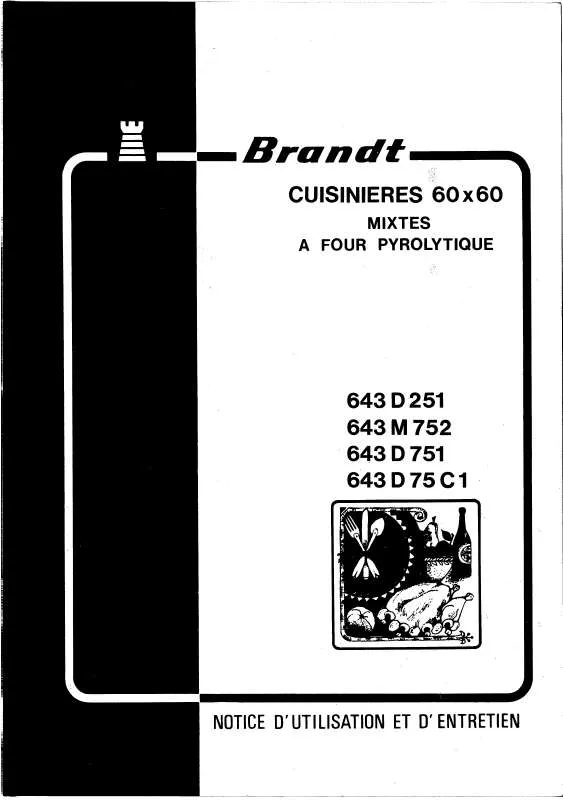 Mode d'emploi BRANDT 643D25