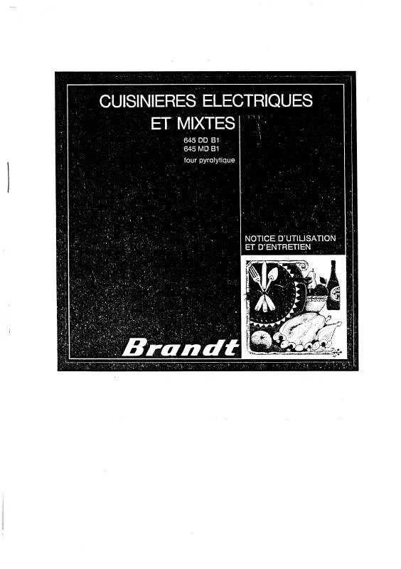 Mode d'emploi BRANDT 645DDB