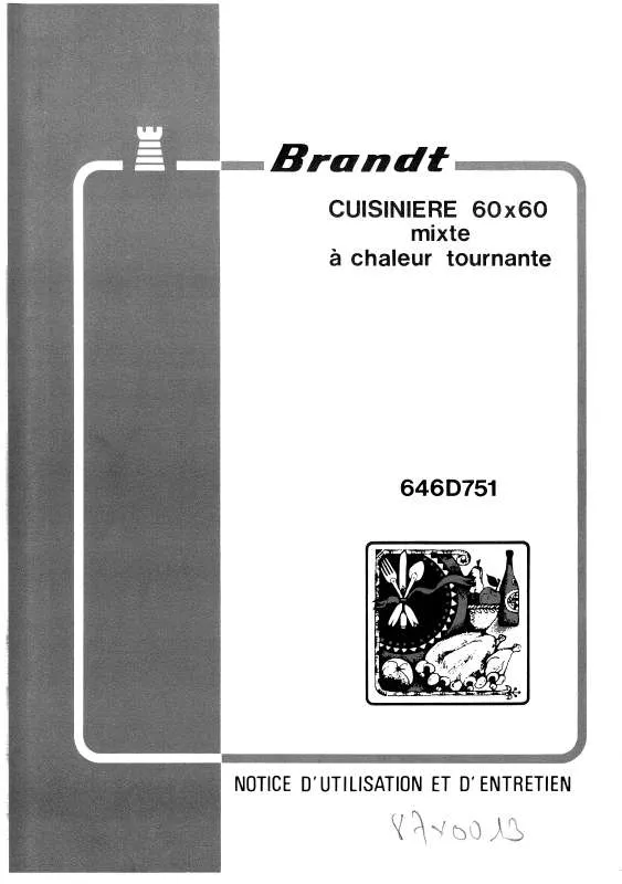 Mode d'emploi BRANDT 646D5