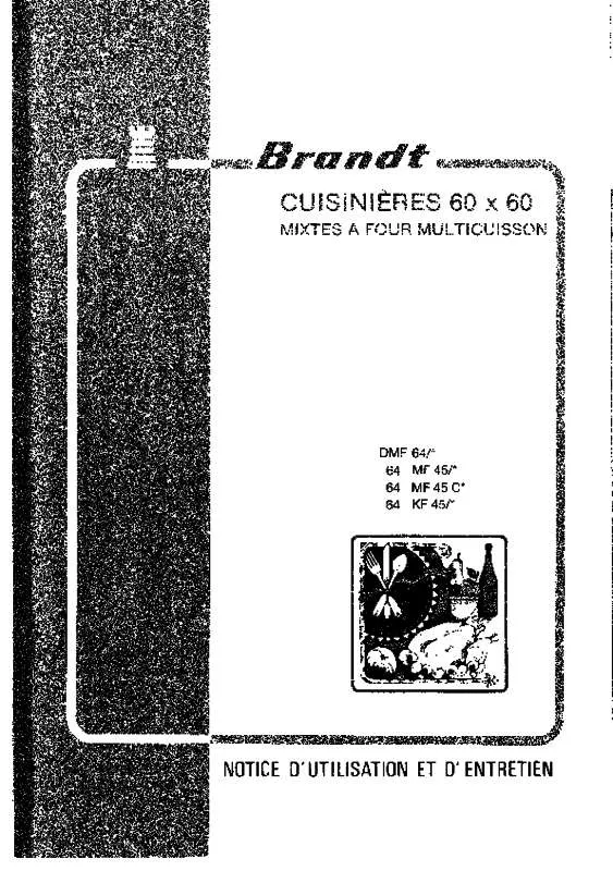 Mode d'emploi BRANDT 64KF45