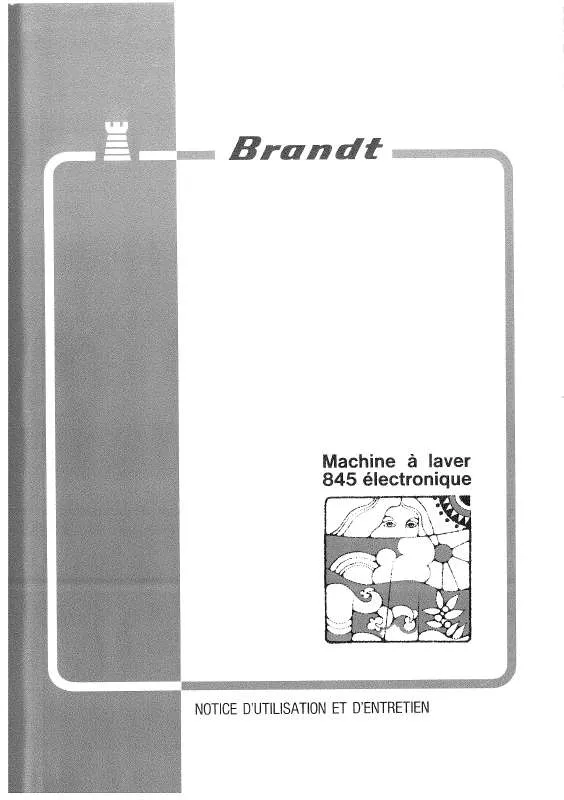 Mode d'emploi BRANDT 845