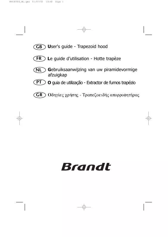 Mode d'emploi BRANDT AD216WE1