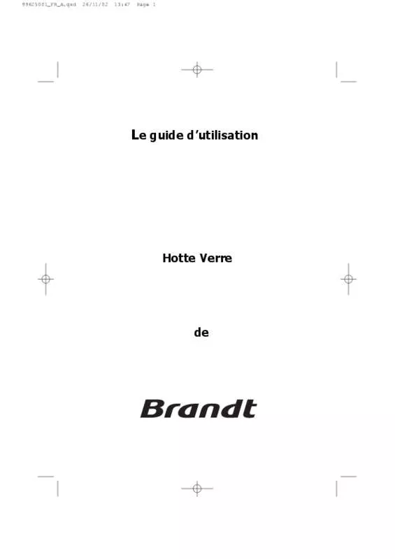 Mode d'emploi BRANDT AD289BE1