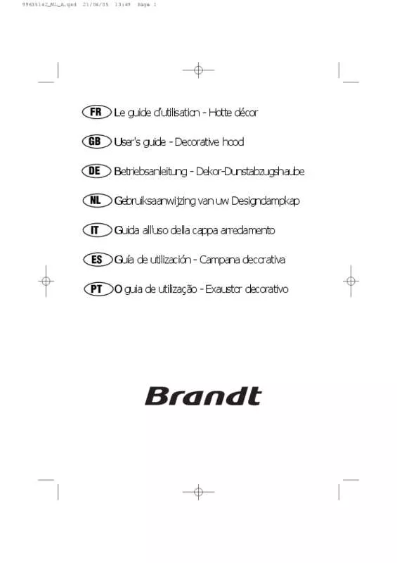 Mode d'emploi BRANDT AD546BE1