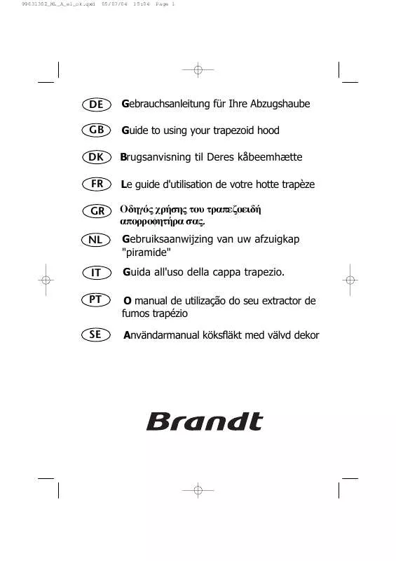 Mode d'emploi BRANDT AD769XE1