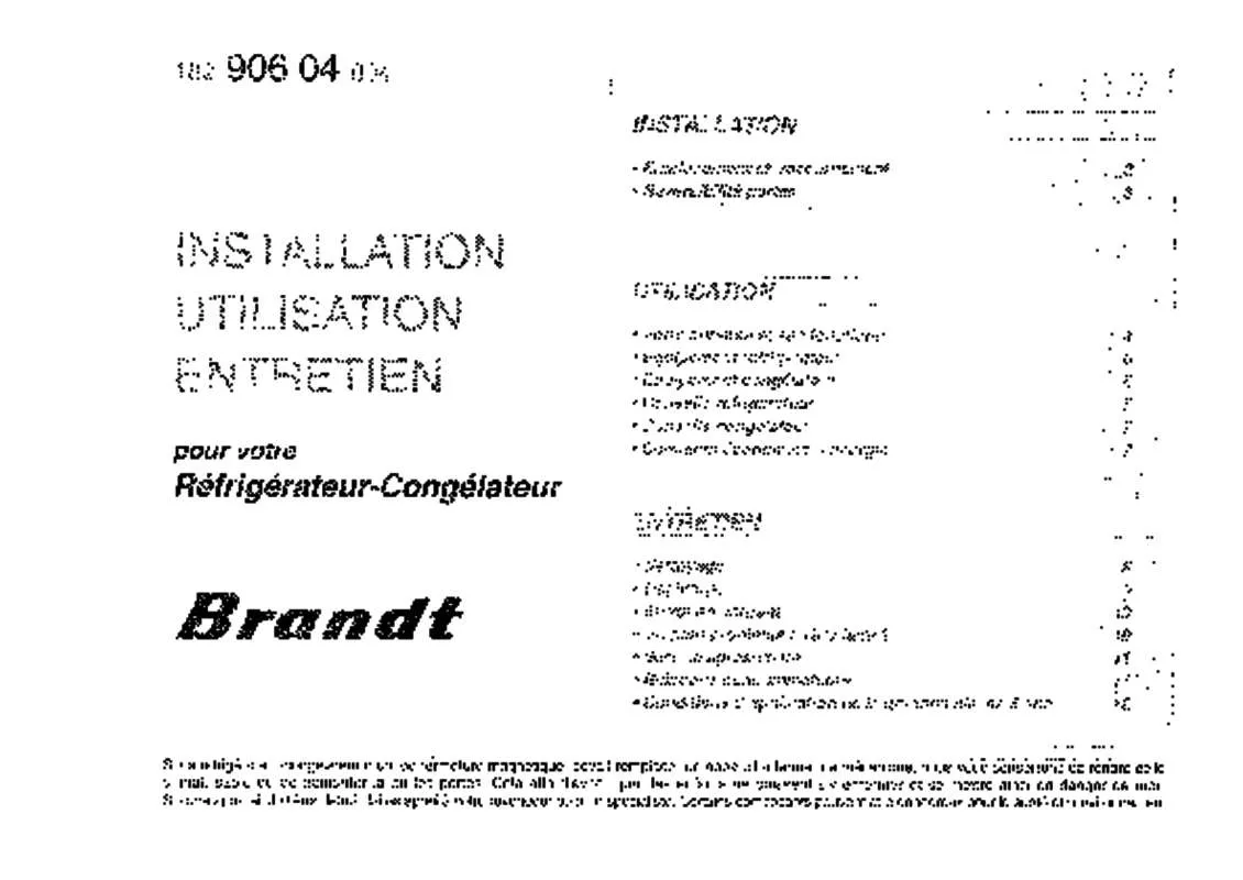 Mode d'emploi BRANDT ADF250