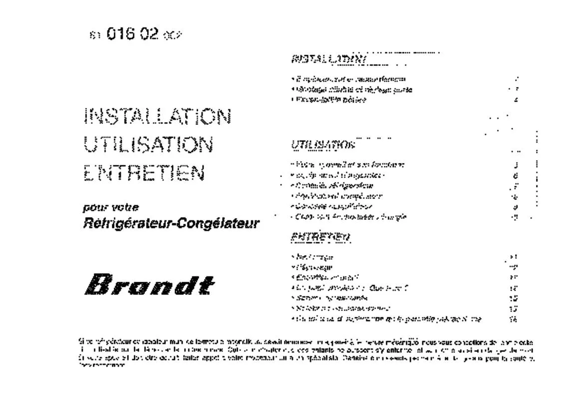 Mode d'emploi BRANDT ADF353