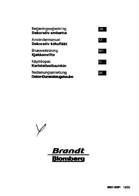 Mode d'emploi BRANDT AFLH6W1N