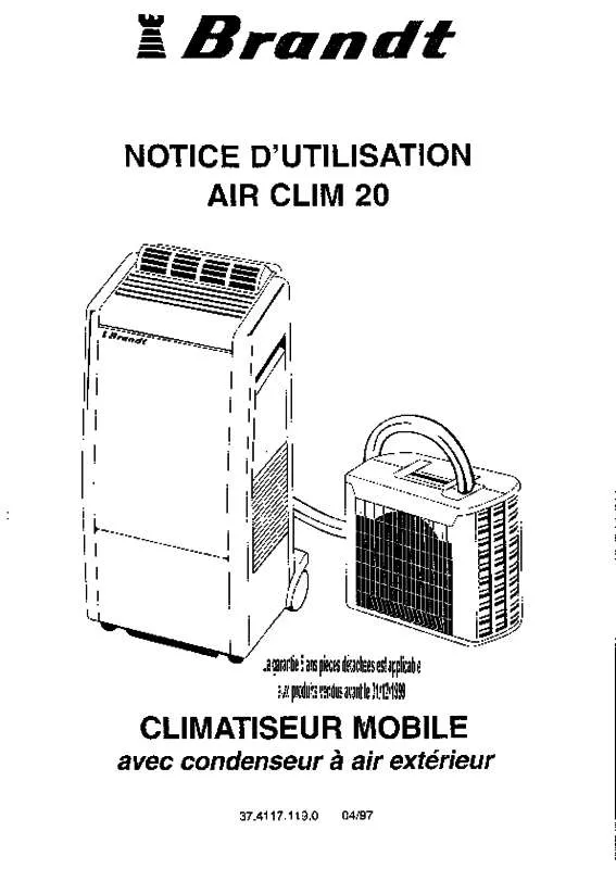 Mode d'emploi BRANDT AIRCLIM20