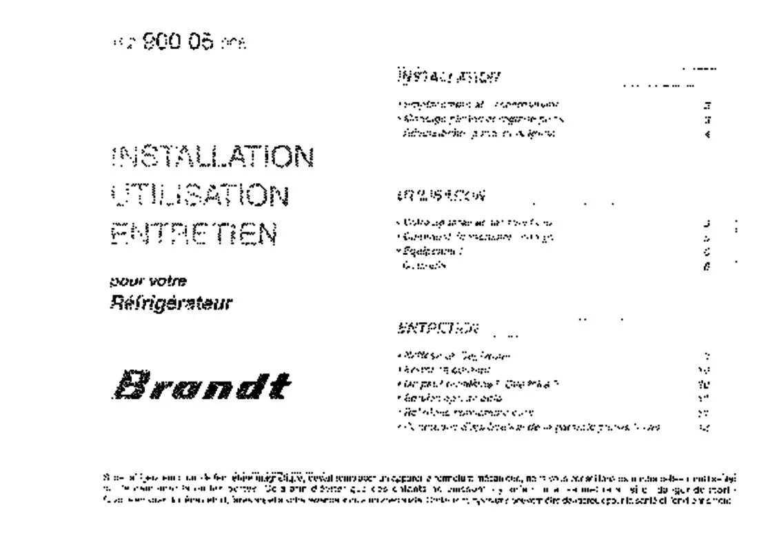 Mode d'emploi BRANDT AS287