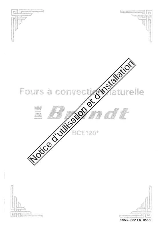 Mode d'emploi BRANDT BCE120WCH