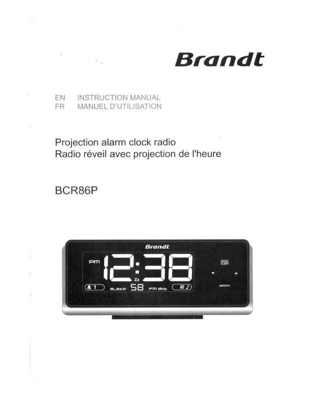 Mode d'emploi BRANDT BCR86P