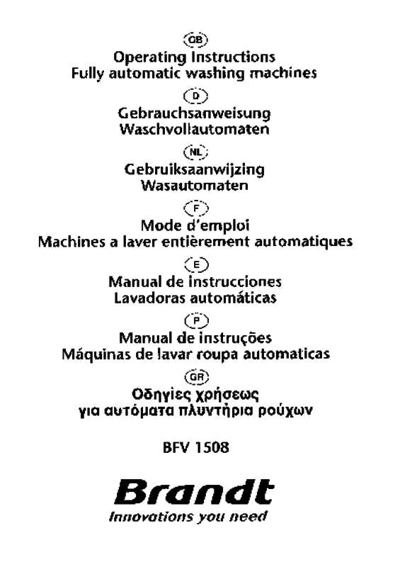 Mode d'emploi BRANDT BFV1508