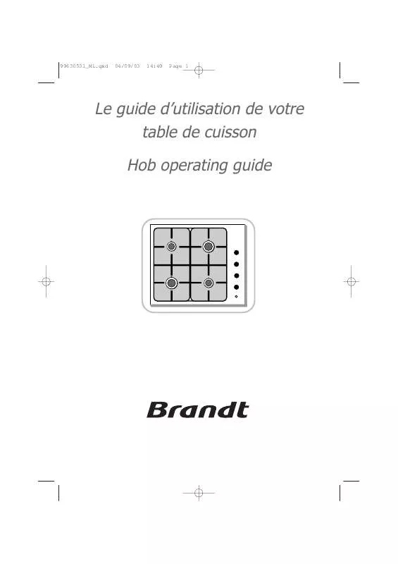 Mode d'emploi BRANDT BP411XU1