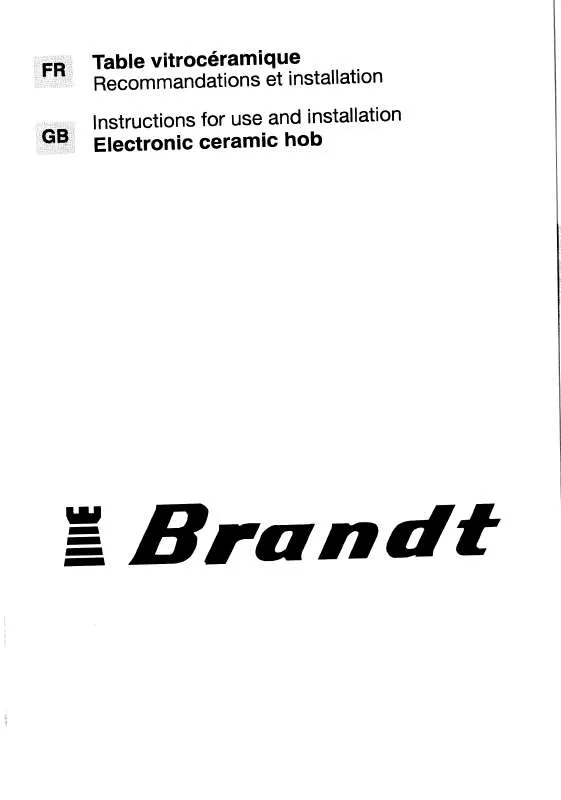 Mode d'emploi BRANDT BV60X