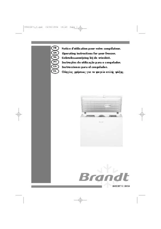 Mode d'emploi BRANDT CA184