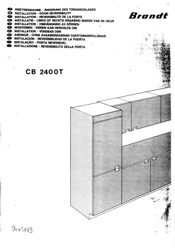 Mode d'emploi BRANDT CB2400T