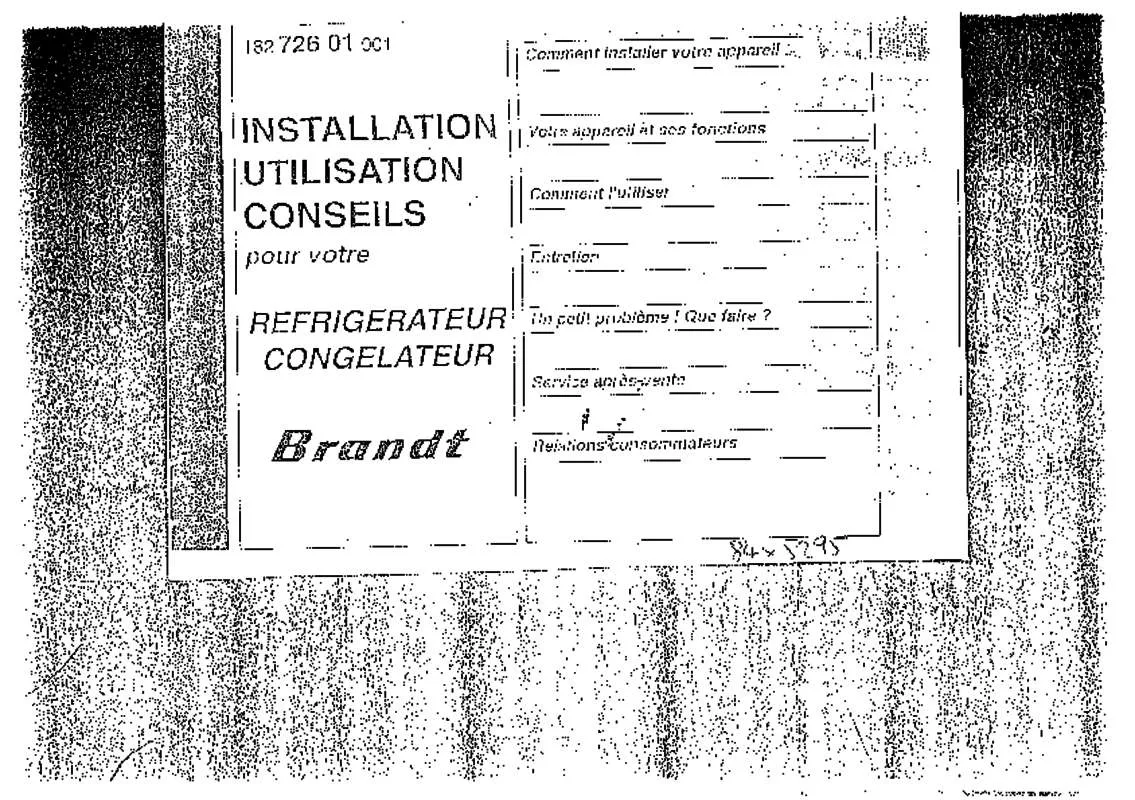 Mode d'emploi BRANDT CBN24B