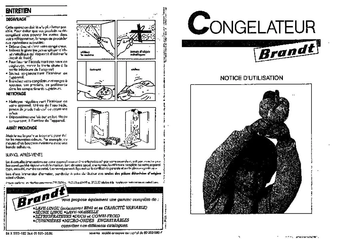 Mode d'emploi BRANDT CV280