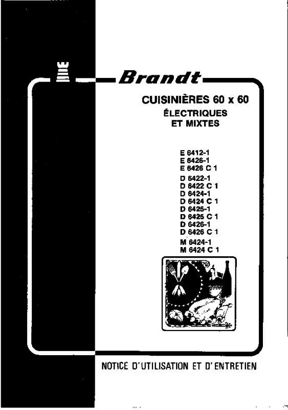 Mode d'emploi BRANDT D6424CB