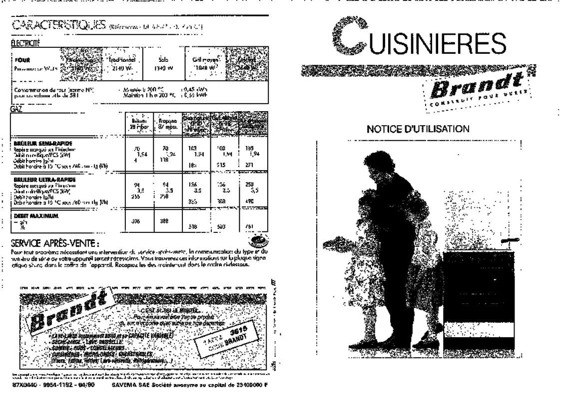 Mode d'emploi BRANDT DL625