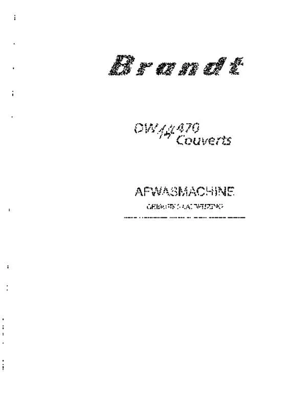 Mode d'emploi BRANDT DW14470