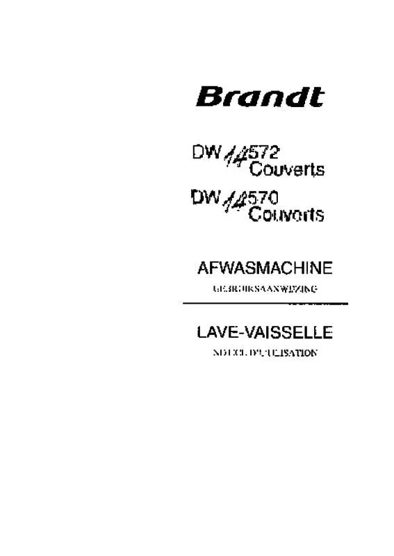 Mode d'emploi BRANDT DW14572