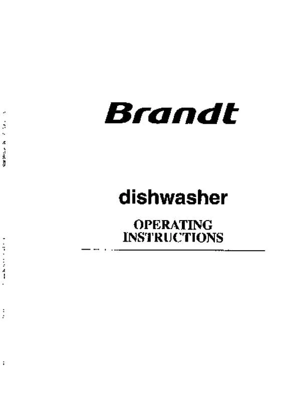 Mode d'emploi BRANDT DWF041WU