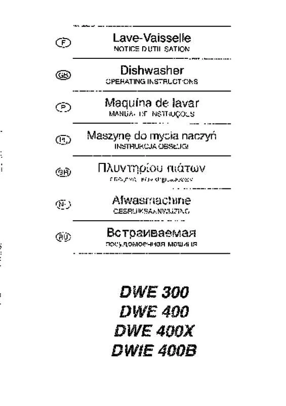 Mode d'emploi BRANDT DWIE400B