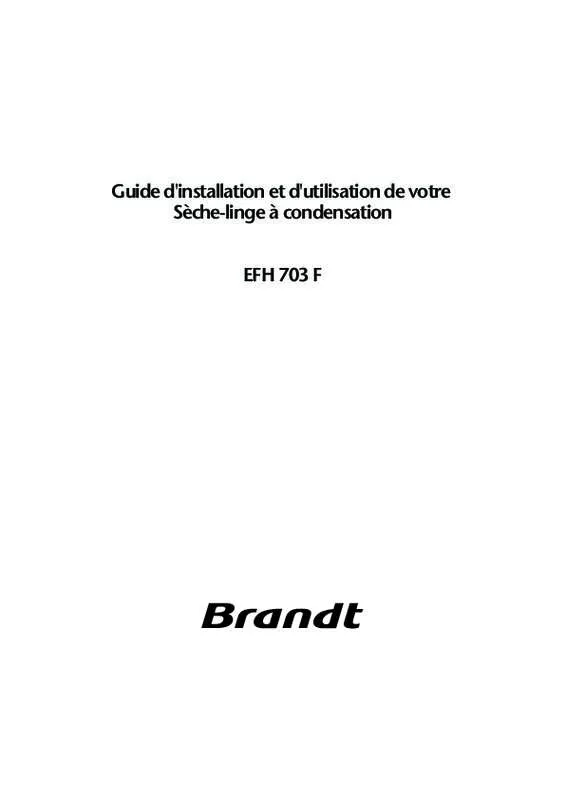 Mode d'emploi BRANDT EFH703F