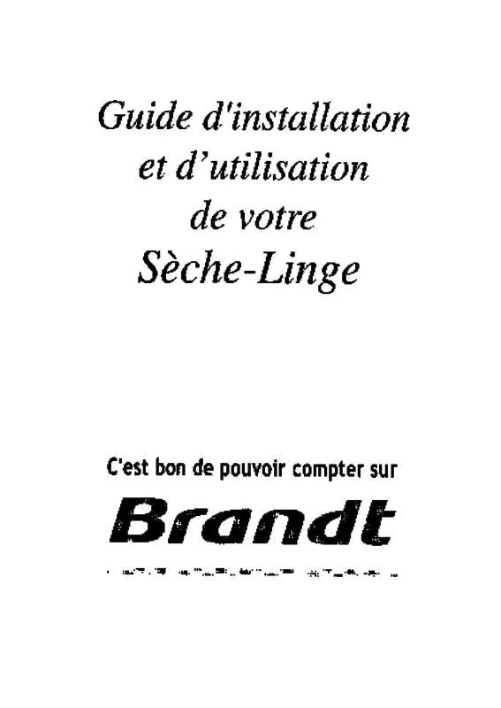 Mode d'emploi BRANDT ETE503F