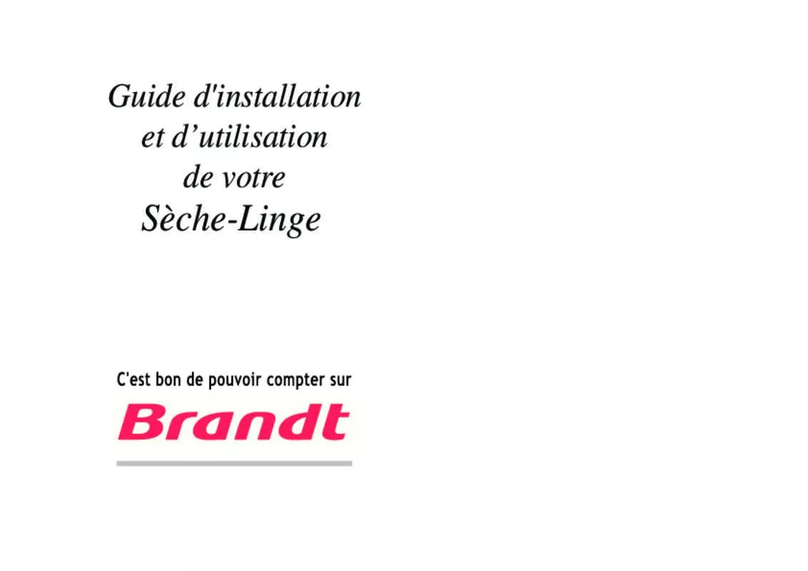 Mode d'emploi BRANDT ETE525F