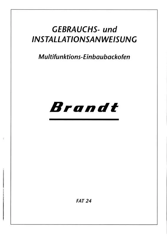 Mode d'emploi BRANDT FAT24T1G