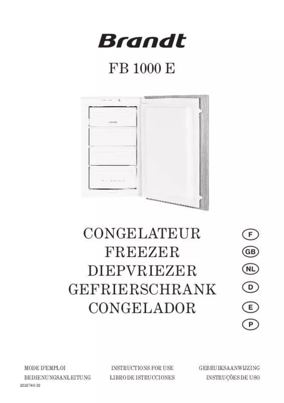 Mode d'emploi BRANDT FB1000E