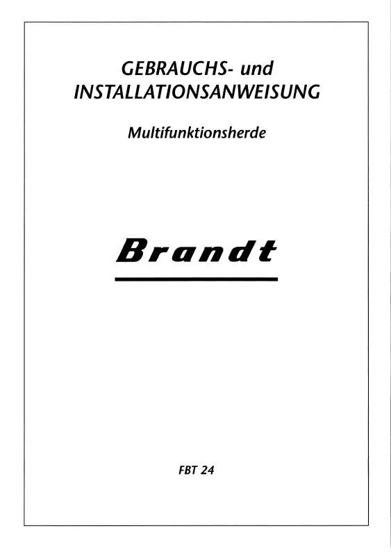 Mode d'emploi BRANDT FBT24B1G