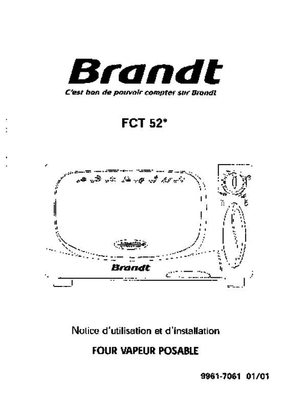 Mode d'emploi BRANDT FCT52W1E