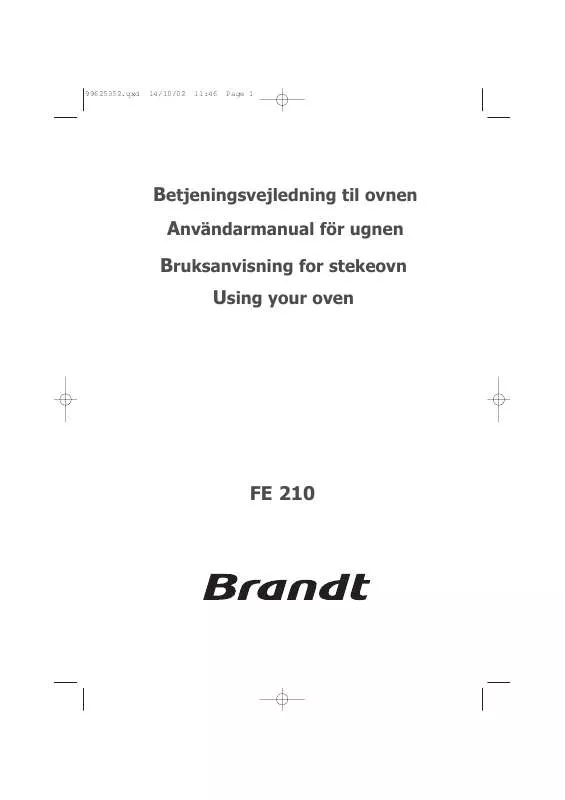 Mode d'emploi BRANDT FE210WN1