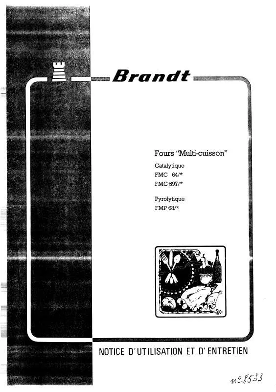 Mode d'emploi BRANDT FMC597B